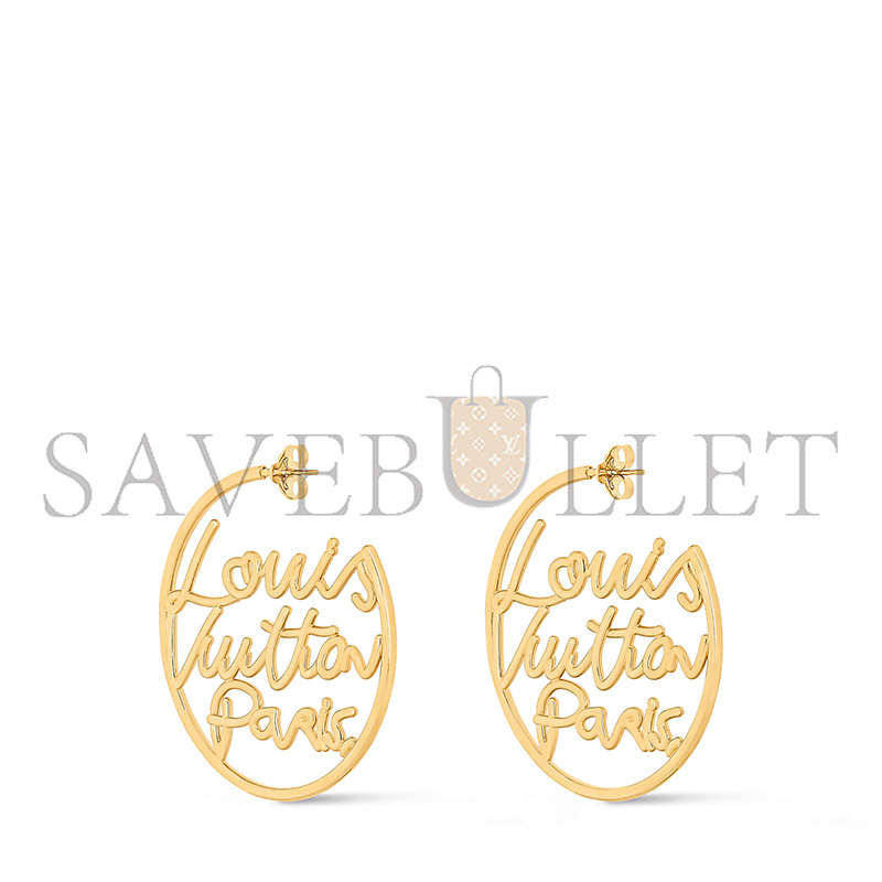 LOUIS VUITTON LV SCRIPT EARRINGS M03239